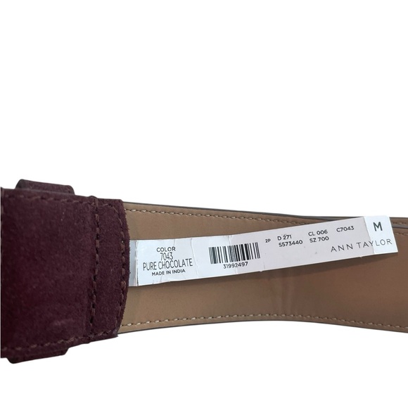 NWT ANN TAYLOR Belt – Brown Suede, Classic Texture, Size M - Picture 4 of 6